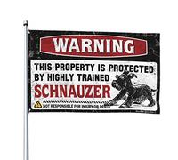 Drapeaux pour chambre d'adolescents garçons avertissant cette propriété est protégée par un drapeau schnauzer hautement qualifié, décoration de chambre pour homme (152 x 244 cm)