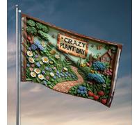 Drapeaux pour chambre d'adolescents garçons coloré Célébration du jardin : drapeau de jour des plantes folles rétro décoration de chambre drapeaux muraux pour les gars (152 x 244 cm)