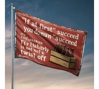 Drapeaux pour chambre d'adolescents garçons et amateurs de bière Devise : If At First You Don'T Succeed, Try Not To Twi Drapeau rétro Décoration de chambre pour garçons (30 x 45 cm)