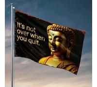 Drapeaux pour chambre d'adolescents garçons Golden Wisdom : « It'S Not Over When You Quit » Drapeau rétro Décoration de chambre Drapeaux muraux pour garçons (120 x 180 cm)