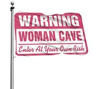 Drapeaux pour chambre de fille avec avertissement de grotte de femme « Enter At Your Own Risk » - Drapeaux amusants pour décoration d'intérieur pour votre chambre (152 x 244 cm)