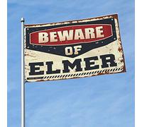 Drapeaux pour chambre de fille avec inscription « Beware of Elmer » - Décoration hippie (152 x 244 cm)