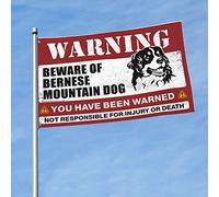 Drapeaux pour chambre de fille « Beware of Bernois Mountain Dog » - Décoration d'intérieur amusante pour votre chambre (120 x 180 cm)