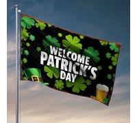 Drapeaux pour chambre de fille Bienvenue à la fête de la Saint-Patrick! Drapeau Man Cabe Décor Accessoires de chambre (60 x 90 cm)