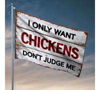 Drapeaux pour chambre de fille « I Only Want Chickens Don'T Judge Me » - Accessoires de terrasse - Drapeaux pour chambre de fille (152 x 244 cm)