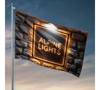 Drapeaux pour chambre de fille - Lumières alpines néon - Brille sur mur de brique - Drapeaux de chambre à coucher - Accessoires et décoration (30 x 45 cm)