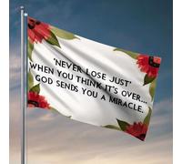 Drapeaux pour chambre de fille « Never Lose Just When You Think It'S Over... God Sends You A Miracle » - Cadeau pour mari - Meubles de salle de jeux (120 x 180 cm)