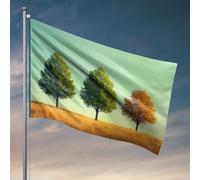 Drapeaux pour chambre de fille Trois arbres en différentes saisons. Drapeau Man Cabe Décor Accessoires de chambre (152 x 244 cm)