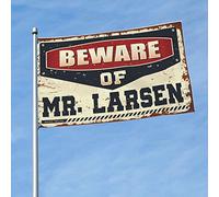 Drapeaux pour chambre de filles Beware of Mr. Larsen - Accessoires de chambre de dortoir - Décoration de porche d'automne (60 x 90 cm)