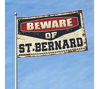 Drapeaux pour chambre de filles « Beware of St.Bernard » - Drapeaux amusants pour décoration d'intérieur pour votre chambre (120 x 180 cm)