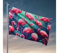 Drapeaux pour chambre de filles - Flamants roses exotiques dans le paradis tropical - Décoration d'intérieur pour hommes - Panneaux d'extérieur et décoration (60 x 90 cm)
