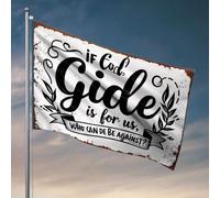 Drapeaux pour chambre de filles If God Is For Us, Who Can Be Against? Drapeau pour terrasse Accessoires drapeaux pour chambre de fille (152 x 244 cm)