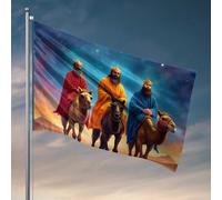 Drapeaux pour chambre de filles Trois mages sur chameaux : un voyage étoilé drapeau décoration d'intérieur pour hommes panneaux extérieurs et décoration (120 x 180 cm)