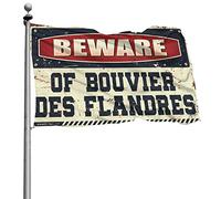 Drapeaux pour chambre de garçon « Beware of Bouvier des Flandres » - Décoration de piscine (152 x 244 cm)