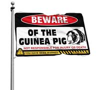 Drapeaux pour chambre de garçon « Beware of Guinea Pig » - Drapeaux de dortoir pour filles - Accessoires de piscine (152 x 244 cm)