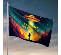 Drapeaux pour chambre de garçon Take Me With You : A Silhouette's Journey To The Stars Drapeaux pour dortoir pour chambre drôle (60 x 90 cm)