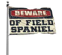Drapeaux pour chambre de garçons « Beware of Field Spaniel » Drapeaux pour chambre de filles Décoration amusante de cuisine (60 x 90 cm)