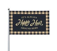 Drapeaux pour chambre de garçons « It's Always Happy Hour Around Here » - Drapeaux de dortoir pour filles - Accessoires de piscine (30 x 45 cm)