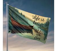 Drapeaux pour chambre de garçons « Life Is Better At The Lake » Drapeau amusant pour chambre de fille Dortoir Chambre à coucher De(30 x 45 cm)
