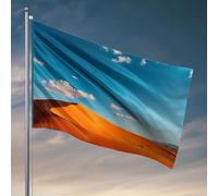 Drapeaux pour chambre de gars drôles de dunes du désert sous un ciel bleu clair, décoration de maison amusante pour voiture (30 x 45 cm)