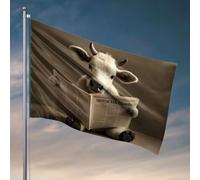 Drapeaux pour chambre drôle une vache lisant un journal drapeau grotte homme bar décorations extérieures pour jardin Cleara (120 x 180 cm)