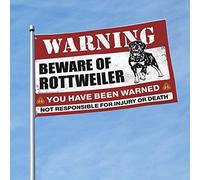 Drapeaux pour chambre Guys Funny Beware Of Rottweiler Drapeau pour dortoir Bar pour homme Cave (30 x 45 cm)