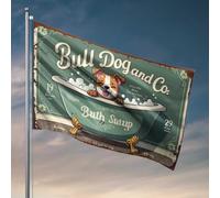 Drapeaux pour chambre Guys Funny Bull Dog Bath Savon : drapeau vintage pour animaux domestiques, affiches cool pour gars, homme, cabe, décoration (152 x 244 cm)
