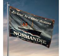 Drapeaux pour chambre Guys Funny Normandie : A Journey Through Time On The Legendary Ocean Liner Flag Cool Posters For Guys Man Cabe Decor (60 x 90 cm)