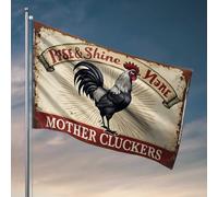 Drapeaux pour chambre Guys Funny Rise & Shine : Mother Cluckers Farm Fresh Eggs Flag Cool Posters For Guys Man Cabe Decor (120 x 180 cm)
