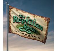 Drapeaux pour chambre Guys - Panneau vintage amusant : The Reptilian Room - Music Weuule Is Folal Flag Cool Posters For Guys Man Cabe Decor (152 x 244 cm)
