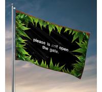 Drapeaux pour chambre Teen Boys Please Do Not Open : A Fern-Framed Warning Sign Flag Retro Room Decor Wall Flags For Guys (152 x 244 cm)