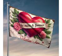 Drapeaux pour décoration de chambre Be Mine & Forever : A Valentine's Day Heartfelt Greeting Flag Backyard Décorations Extérieur Bar Decor (30 x 45 cm)
