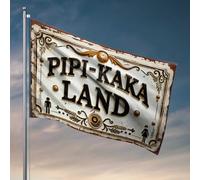 Drapeaux pour décoration de chambre Exploration du monde insolite de la terre Pipi-Kaka : une destination unique Décorations de jardin ou de bar (30 x 45 cm)