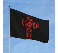 Drapeaux pour décoration de chambre « God Is Good All Time » - Drapeaux graphiques pour décoration de chambre pour homme (120 x 180 cm)