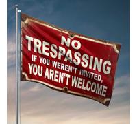 Drapeaux pour dortoir universitaire Avertissement strict : pas d'encombrement - Invités non invités non bienvenus ! Drapeau étudiant athlète drapeau ado (120 x 180 cm)