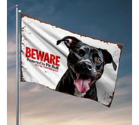 Drapeaux pour dortoir universitaire Be Prepared: Pit Bull gardant votre maison Drapeau rétro Décoration de chambre Vintage (30 x 45 cm)