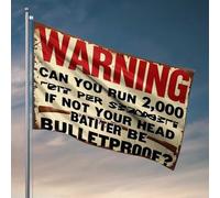 Drapeaux pour dortoir universitaire Bulletproof Your Head : Can You Run 2,000 Rounds? Drapeaux amusants Accessoires de chambre pour adolescents garçons (152 x 244 cm)