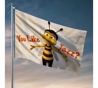 Drapeaux pour dortoir universitaire - Drapeau de questions jazz d'abeille - Drapeaux cool pour chambre de gars et jardin (30 x 45 cm)