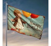 Drapeaux pour dortoir universitaire « Happy Birthday To A Special Child » Drapeau amusant pour décoration de cuisine bar pour homme (120 x 180 cm)