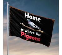 Drapeaux pour dortoir universitaire Home Is Where The Pigeons. Drapeaux de jardin d'hiver décoratifs (120 x 180 cm)