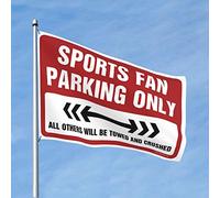 Drapeaux pour dortoir universitaire pour fans de sport Parking uniquement Drapeau drôle Décoration de chambre rétro (Taille : 152 x 244 cm)