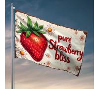 Drapeaux pour dortoir universitaire Pure Strawberry Bliss : A Sweet Celebration of Nature'S Delight Drapeau de chambre d'université Décoration de dortoir amusante (120 x 180 cm)