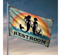 Drapeaux pour dortoir universitaire sirènes tenant la main, ancre, panneau de toilettes. Drapeaux de jardin d'hiver pour l'extérieur (30 x 45 cm)