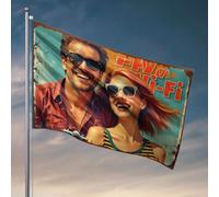 Drapeaux pour dortoir universitaire Wi-Fi gratuit disponible ! Drapeau extérieur Accessoires de bar Décoration pour chambre (120 x 180 cm)