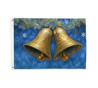 Drapeaux pour extérieur, flocons de neige festifs de Noël, branches de pin, drapeaux dorés de Noël avec bannière en corde, décoration d'extérieur résistante à la décoloration pour terrasse, patio