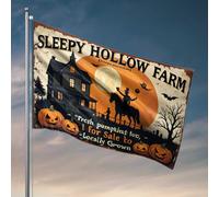 Drapeaux pour fille pour chambre à coucher ferme creuse endormie : citrouilles fraîchement cueillies à vendre! Drapeau amusant décoration de chambre à coucher Décoration de maison lac (120 x 180 cm)