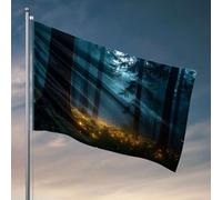 Drapeaux pour garçons Forêt enchantée avec lumières lumineuses. Drapeaux de grotte pour votre chambre (120 x 180 cm)