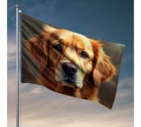 Drapeaux pour garçons Golden Retriever avec yeux expressifs. Drapeau Man Cave Drapeaux Stuff pour votre chambre (120 x 180 cm)