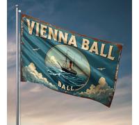 Drapeaux pour garçons vintage Vienne Ball Poster avec doublure océan, drapeaux mignons pour chambre d'adolescent et de fille, décoration de bière (60 x 90 cm)