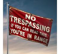 Drapeaux pour gars Avertissement : Pas d'encombrement - Vous êtes dans la portée ! Drapeau décoratif extérieur à suspendre (152 x 244 cm)